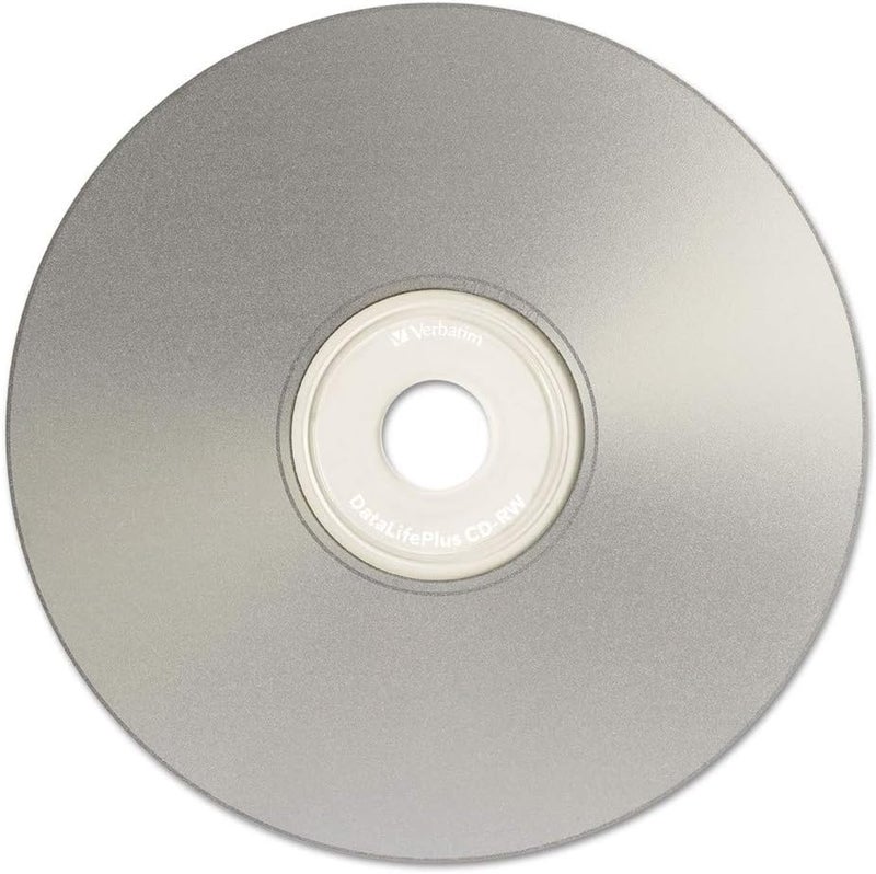 VERBATIM CD-RW 700MB 2X-4X DataLifePlus Silver Inkjet Printable Hub - 50pk Spindle - Image 1